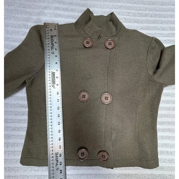 Vintage Don Sayres for Wellmore Double Breasted Knit Cardigan Sweater Sz 8 Brown - Picture 8 of 8